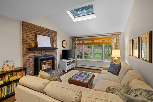 Fireplace, Interior, Living room, Stone Walls, Wood Texture Flooring