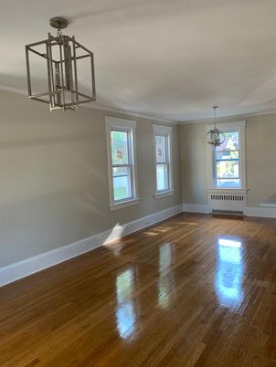 Empty room, Interior, Pendant Lights, Wood Texture Flooring