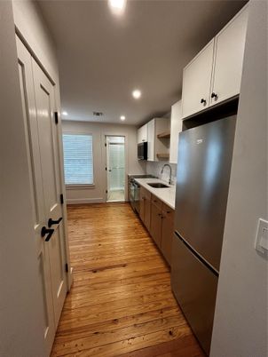 Interior, Kitchen, Recessed Lighting, Wood Texture Flooring