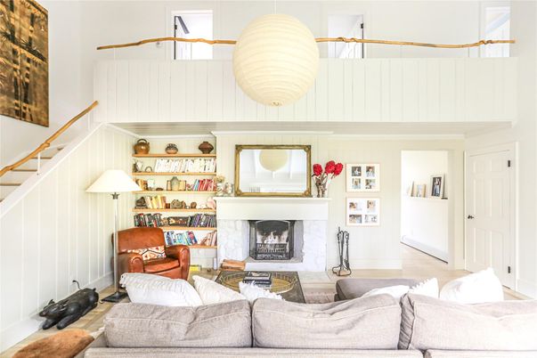 Fireplace, Interior, Living room, Pendant Lights