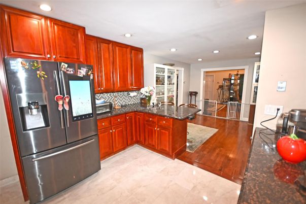 Interior, Kitchen, Recessed Lighting, Wood Texture Flooring