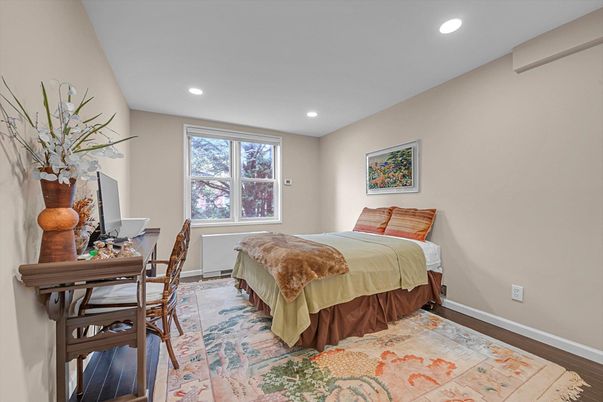 Bedroom, Home Office, Interior, Recessed Lighting, Wood Texture Flooring
