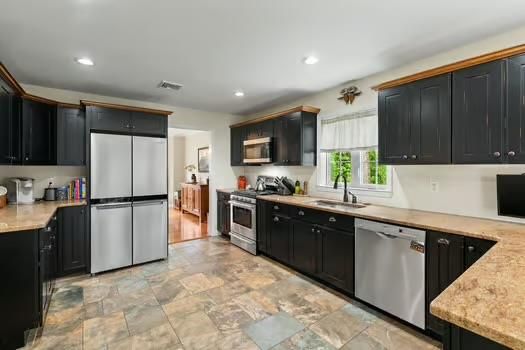 Interior, Kitchen, Recessed Lighting, Stainless Steel Appliances