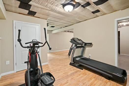 Fitness Equipment, Interior, Wood Texture Flooring