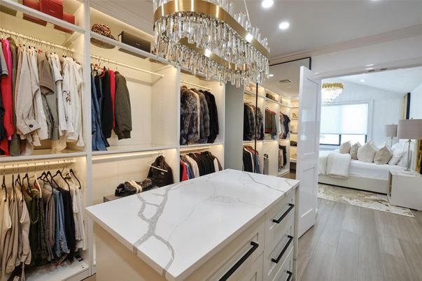 Chandelier, Interior, Recessed Lighting, Walk-in Closets, Wood Texture Flooring