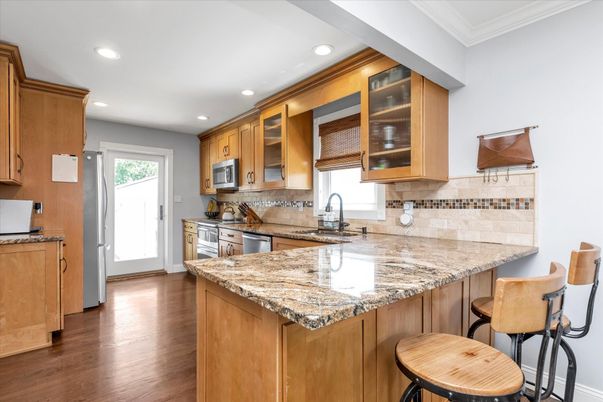 Interior, Kitchen, Recessed Lighting, Wood Texture Flooring