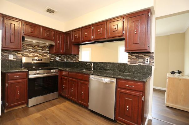 Interior, Kitchen, Stainless Steel Appliances, Wood Texture Flooring