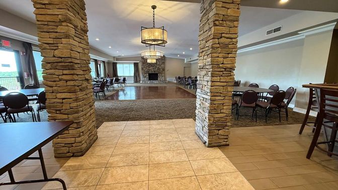Dining room, Fireplace, Interior, Recessed Lighting