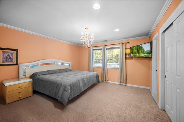 Bedroom, Chandelier, Interior, Recessed Lighting