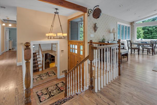 Chandelier, Dining room, Interior, Pendant Lights, Recessed Lighting, Wood Texture Flooring