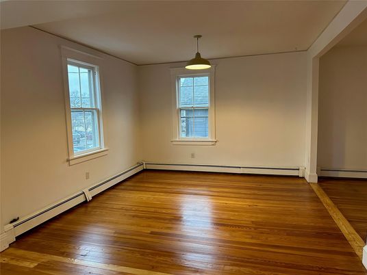 Empty room, Interior, Pendant Lights, Wood Texture Flooring