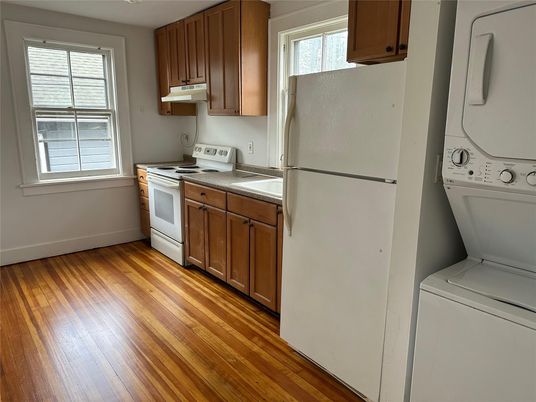 Interior, Kitchen, Washer, Wood Texture Flooring