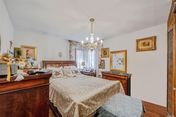Bedroom, Chandelier, Interior, Wood Texture Flooring