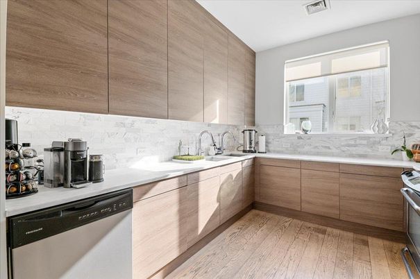 Interior, Kitchen, Stainless Steel Appliances, Wood Texture Flooring