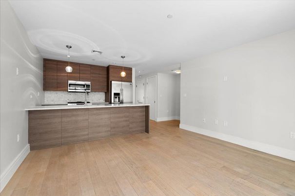 Interior, Kitchen, Pendant Lights, Stainless Steel Appliances, Wood Texture Flooring