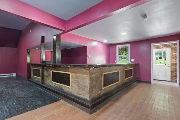 Fireplace, Interior, Recessed Lighting, Wood Texture Flooring