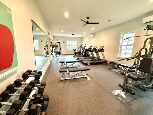 Fitness Equipment, Gym, Interior, Recessed Lighting