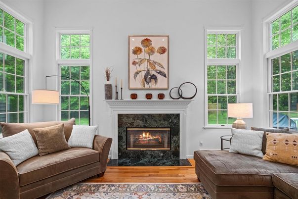 Fireplace, Interior, Wood Texture Flooring