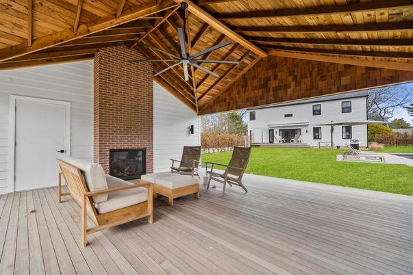 Exterior, Fireplace, Wooden Ceilings, Wood Texture Flooring