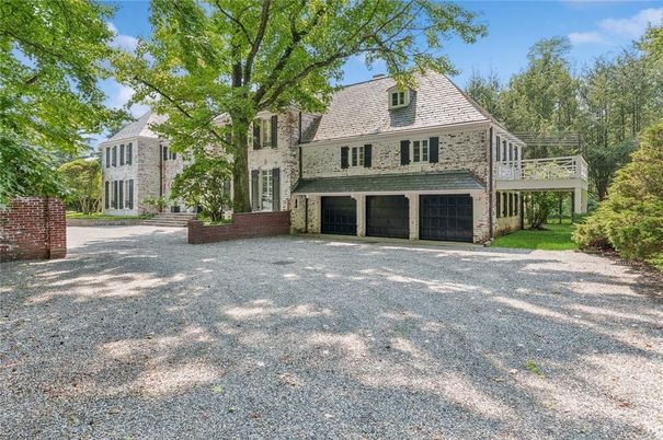 Attached, Backyard, Exterior, Facade, Brick Facade, French Provincial