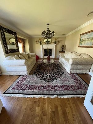 Chandelier, Fireplace, Interior, Living room, Wood Texture Flooring