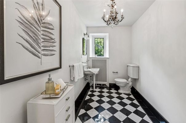 Bathroom, Chandelier, Interior