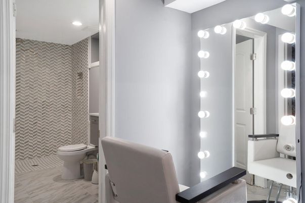 Bathroom, Interior, Marble, Recessed Lighting