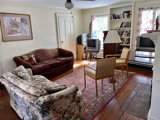 Fireplace, Home Office, Interior, Living room, Wood Texture Flooring