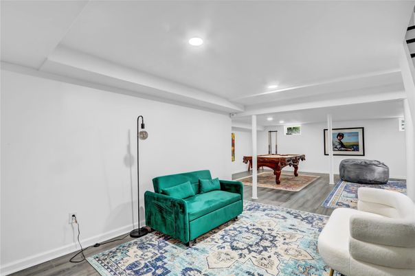 Game Room, Interior, Recessed Lighting, Wood Texture Flooring