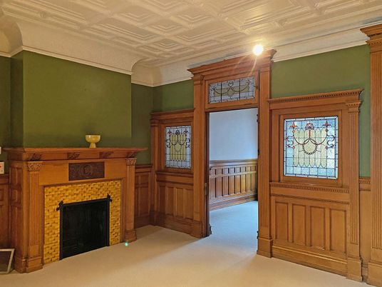 Empty room, Fireplace, Interior, Wooden Walls