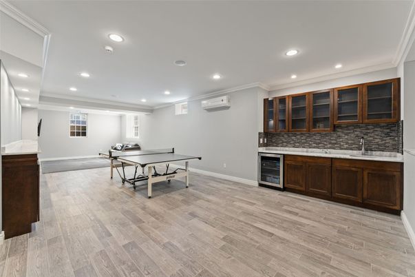 Game Room, Interior, Recessed Lighting, Wood Texture Flooring