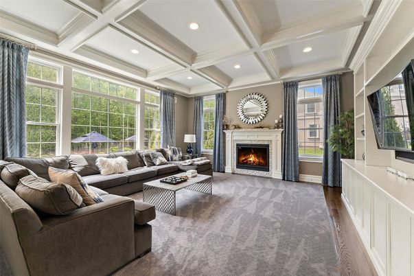Fireplace, Interior, Living room, Recessed Lighting