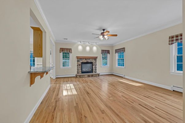 Empty room, Fireplace, Interior, Wood Texture Flooring