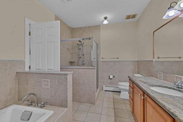 Bathroom, Dual Sink Vanities, Glass Shower, Interior