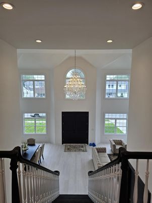 Chandelier, Interior, Recessed Lighting, Wood Texture Flooring