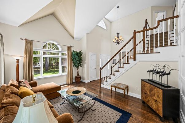 Chandelier, Interior, Living room, Wood Texture Flooring