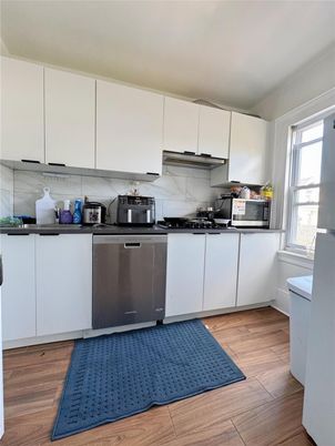 Interior, Kitchen, Marble Walls, Wood Texture Flooring