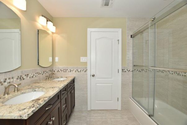 Bathroom, Dual Sink Vanities, Glass Shower, Interior