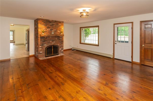 Empty room, Fireplace, Interior, Wood Texture Flooring