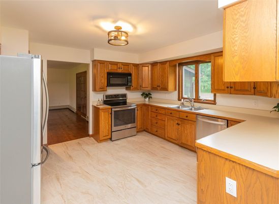 Interior, Kitchen, Stainless Steel Appliances, Wood Texture Flooring