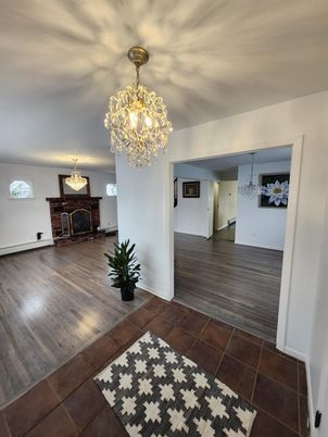 Chandelier, Interior, Wood Texture Flooring