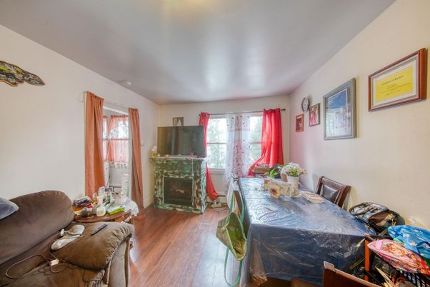 Dining room, Fireplace, Interior, Wood Texture Flooring