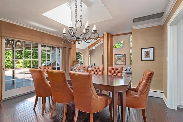 Chandelier, Dining room, Interior, Wood Texture Flooring