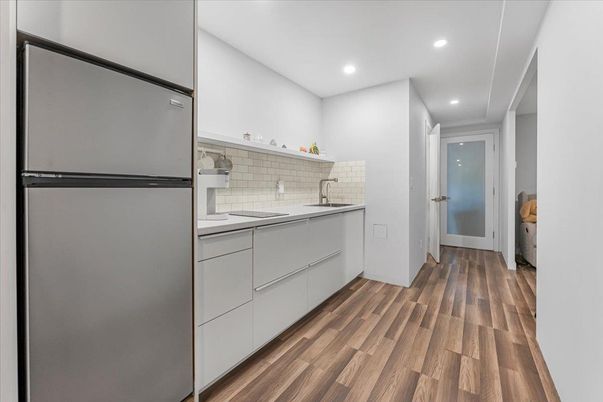 Interior, Kitchen, Recessed Lighting, Wood Texture Flooring