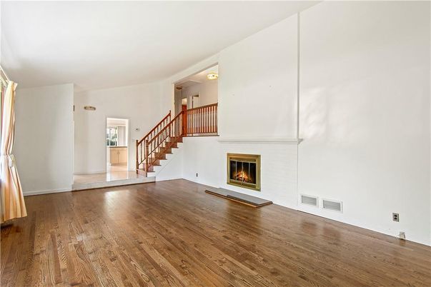 Empty room, Fireplace, Interior, Wood Texture Flooring