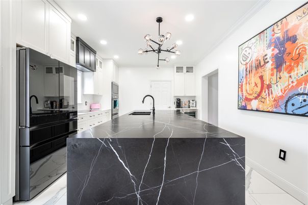 Interior, Kitchen, Marble, Pendant Lights, Recessed Lighting