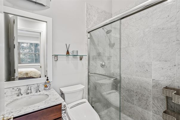 Bathroom, Glass Shower, Interior, Marble Walls