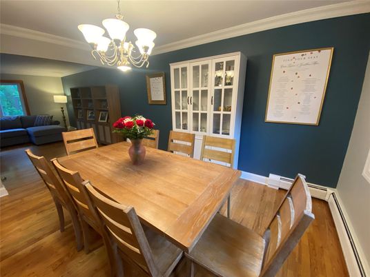 Chandelier, Dining room, Interior, Wood Texture Flooring