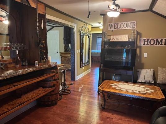 Fireplace, Interior, Wood Texture Flooring