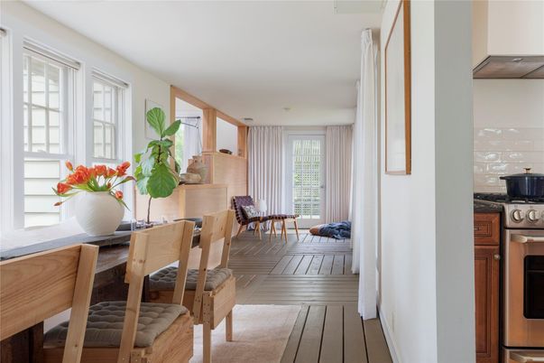 Dining room, Interior, Stainless Steel Appliances, Wood Texture Flooring